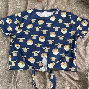 Blackmilk the child (baby Yoda) tie front tee